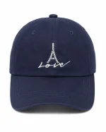 کلاه کپ سورمه‌ای طرح ایفل (مدل Love Paris)