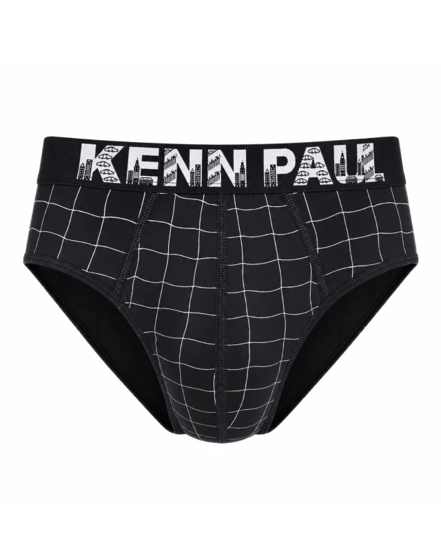 شورت مردانه اسلیپ طرح هندسی KENN PAUL - رنگ مشکی
