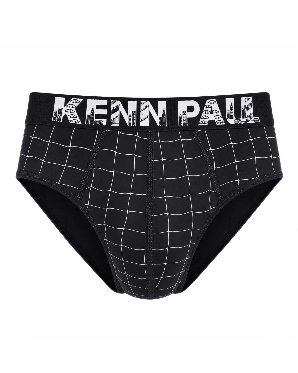 شورت مردانه اسلیپ طرح هندسی KENN PAUL - رنگ مشکی