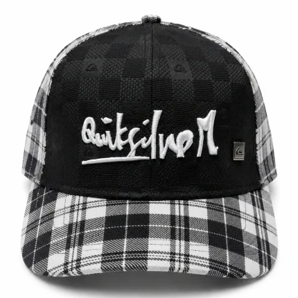 کلاه کپ مردانه Quiksilver طرح چهارخانه (مشکی و سفید)