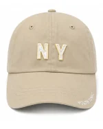 کلاه کپ کرم رنگ طرح NY مدل YOUTH TONIC