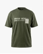 تیشرت مردانه آستین کوتاه طرح NOMAD REBELS - سبز ارتشی