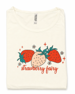 تیشرت زنانه سفید طرح Strawberry Fairy - تصویر 2