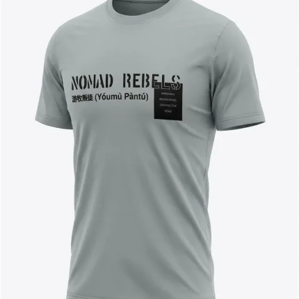 تیشرت مردانه آستین کوتاه مدل NOMAD REBELS رنگ طوسی