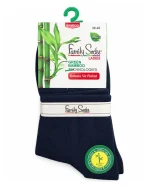 جوراب نیم‌ساق بامبو زنانه Family Socks ساده با رنگ‌ سرمه ای