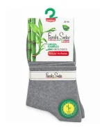 جوراب نیم‌ساق بامبو زنانه Family Socks ساده با رنگ‌ طوسی
