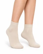 وراب نیم‌ساق بامبو زنانه Family Socks ساده با رنگ‌ کرم