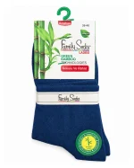 جوراب نیم‌ساق بامبو زنانه Family Socks ساده با رنگ‌ آبی کاربنی