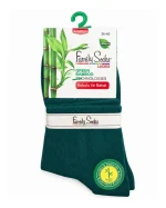 جوراب نیم‌ساق بامبو زنانه Family Socks ساده با رنگ‌ سبز کله غازی